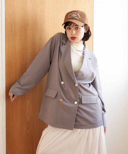 Remind me and forever（リマインドミーアンドフォーエバー）の「ﾃｰﾗｰﾄﾞJK（テーラードジャケット・レディース・ブラック/グレー/ベージュ・MEDIUM）」の21枚目の写真