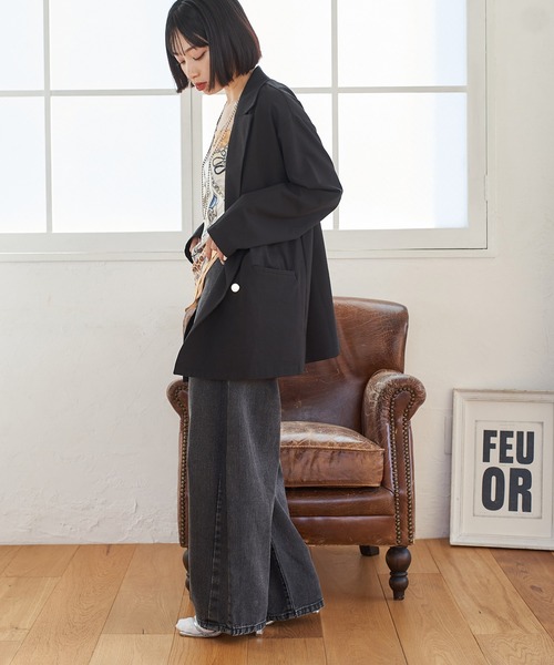 Remind me and forever（リマインドミーアンドフォーエバー）の「ﾃｰﾗｰﾄﾞJK（テーラードジャケット・レディース・ブラック/グレー/ベージュ・MEDIUM）」の9枚目の写真