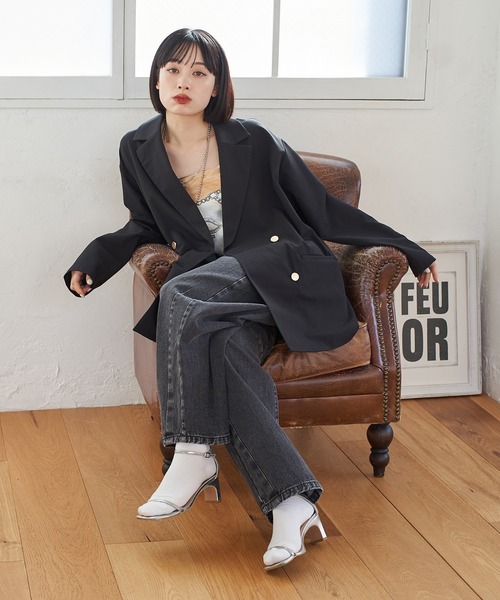 Remind me and forever（リマインドミーアンドフォーエバー）の「ﾃｰﾗｰﾄﾞJK（テーラードジャケット・レディース・ブラック/グレー/ベージュ・MEDIUM）」の5枚目の写真