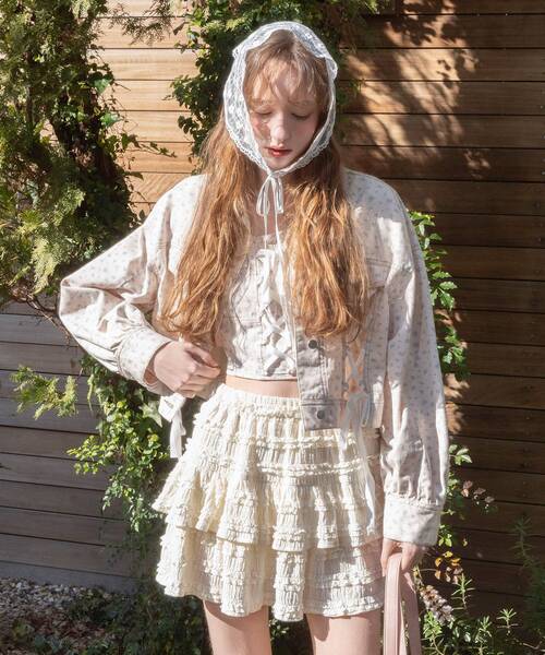 MAJESTIC LEGON(マジェスティックレゴン)の「カットレースフリルミニスカパン(スカート・レディース・ブラック/アイボリー/ホワイト系その他2/オフホワイト・MEDIUM)」の12枚目の写真