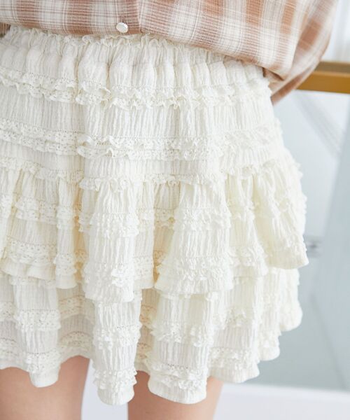 MAJESTIC LEGON(マジェスティックレゴン)の「カットレースフリルミニスカパン(スカート・レディース・ブラック/アイボリー/ホワイト系その他2/オフホワイト・MEDIUM)」の20枚目の写真
