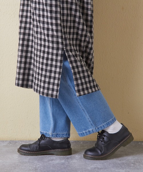 CUBE SUGAR（キューブシュガー）の「ギンガムチェック組合せ切替シャツワンピース（シャツワンピース・レディース・カーキ/ブラック/ブルー・M）」の4枚目の写真