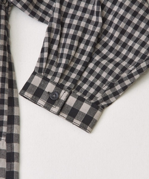 CUBE SUGAR（キューブシュガー）の「ギンガムチェック組合せ切替シャツワンピース（シャツワンピース・レディース・カーキ/ブラック/ブルー・M）」の22枚目の写真