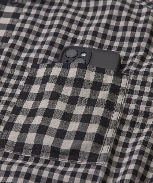 CUBE SUGAR（キューブシュガー）の「ギンガムチェック組合せ切替シャツワンピース（シャツワンピース・レディース・カーキ/ブラック/ブルー・M）」の20枚目の写真