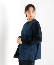 【TAION/タイオン】NON DOWN MILITARY REVERSIBLE CREW NECK VEST /ノンダウンミリタリーリバーシブルベスト/ R004NDML-1