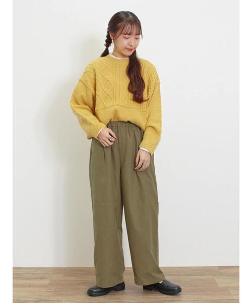 Samansa Mos2(サマンサ モスモス)の「【保温加工・帯電防止】ストレートパンツ(その他パンツ・レディース・キナリ/ベージュ/カーキ/チャコールグレー・L/M)」の9枚目の写真