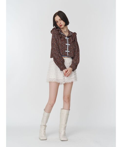 jouetie　ジュエティ　フリル　ブラウス　チャイナシャツ　&ellecy jouetie ジュエティ フリル ショート チャイナシャツ &ellecy