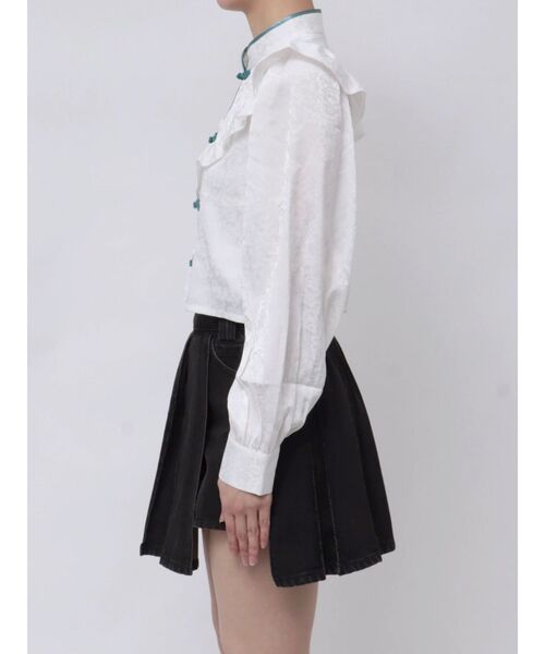 jouetie（ジュエティ）の「フリルショートチャイナシャツ（シャツ/ブラウス・レディース・ブラック/オフホワイト/ピンク/ブラウン・MEDIUM）」の22枚目の写真