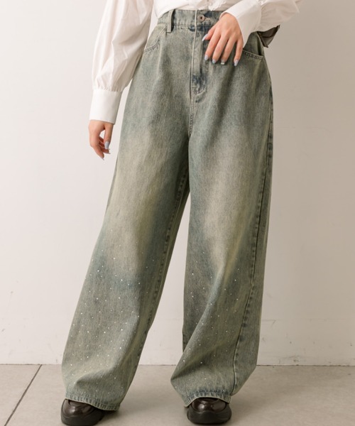 OLIVE des OLIVE(オリーブデオリーブ)の「キラキラリボンデニムパンツ(その他パンツ・レディース・ブルー/サックスブルー/ブラック・SMALL/MEDIUM)」の12枚目の写真