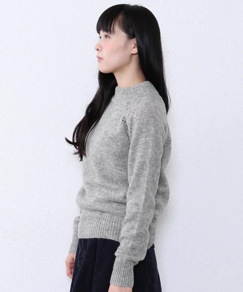 coen（コーエン）の「ウールアイレットボトルネックニット（ニット/セーター・レディース・グレー/ベージュ・LARGE/MEDIUM）」の4枚目の写真