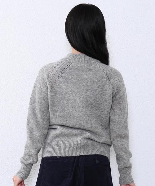 coen（コーエン）の「ウールアイレットボトルネックニット（ニット/セーター・レディース・グレー/ベージュ・LARGE/MEDIUM）」の5枚目の写真