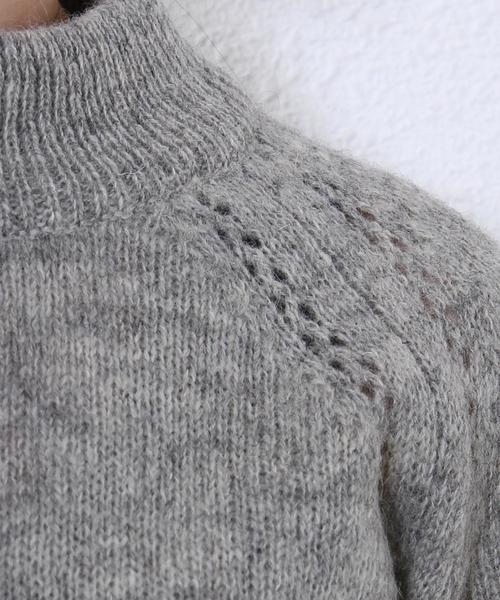 coen（コーエン）の「ウールアイレットボトルネックニット（ニット/セーター・レディース・グレー/ベージュ・LARGE/MEDIUM）」の6枚目の写真