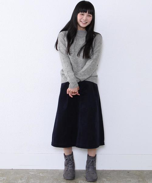 coen（コーエン）の「ウールアイレットボトルネックニット（ニット/セーター・レディース・グレー/ベージュ・LARGE/MEDIUM）」の14枚目の写真