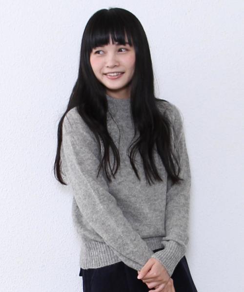 coen（コーエン）の「ウールアイレットボトルネックニット（ニット/セーター・レディース・グレー/ベージュ・LARGE/MEDIUM）」の3枚目の写真