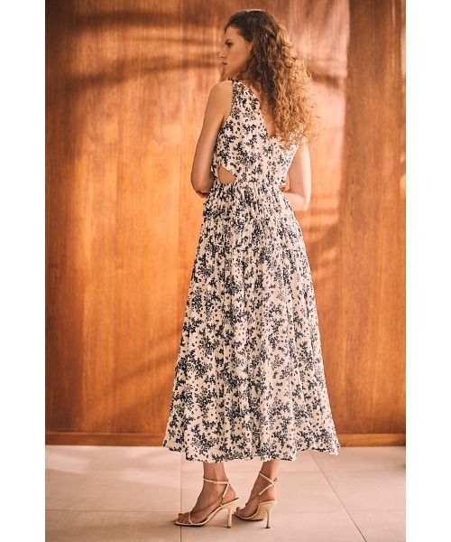 【Estella.k】Alicia Long Dress Alicia Long Dress -WHT×bk.pt- – Estella.K