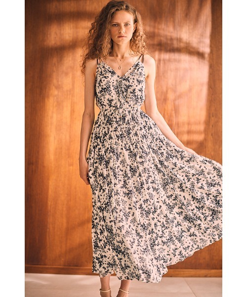 Alicia Long Dress シャーリングカットアウトドレス（ワンピース