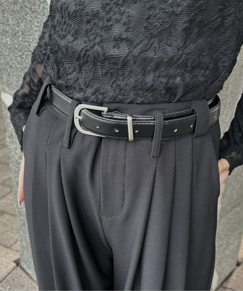 LVEU.(ラブユ.)の「【LVEU.】タックワイドスラックス / ボトムス パンツ スラックス タック ワイド ベルト付き ブラック グレー アイボリー 韓国 韓国ファッション ZOZOTOWN限定(スラックス・レディース・グレー/アイボリー/ブラック・FREE)」の21枚目の写真