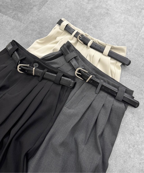 LEMAY ルメイ　韓国　ブラック ワイドパンツ ベルト付き　スラックス 1782867_25046135_k3.gif