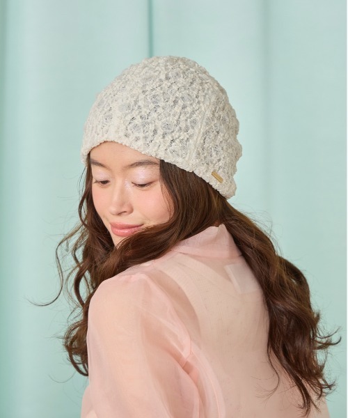 kaorinomori(カオリノモリ)の「kaorinomori シュリンプビーニー / カオリノモリ(ニットキャップ/ビーニー・レディース・ブラック/ホワイト/ライトグリーン・FREE)」の5枚目の写真