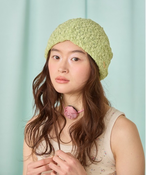 kaorinomori(カオリノモリ)の「kaorinomori シュリンプビーニー / カオリノモリ(ニットキャップ/ビーニー・レディース・ブラック/ホワイト/ライトグリーン・FREE)」の14枚目の写真