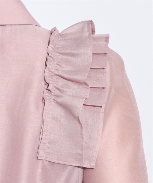 SWINGLE（スウィングル）の「クレリックショルダータックフリルブラウス（シャツ/ブラウス・レディース・ブラック/ピンク/ライトベージュ・FREE）」の13枚目の写真