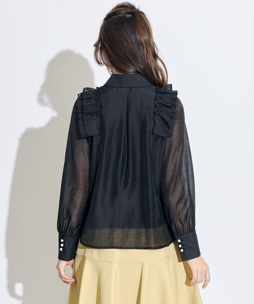 SWINGLE（スウィングル）の「クレリックショルダータックフリルブラウス（シャツ/ブラウス・レディース・ブラック/ピンク/ライトベージュ・FREE）」の22枚目の写真