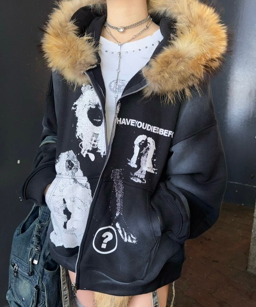 haveyoudiedbefore?】Mycelium V3 Fur Hoodie / 【ハブユー
