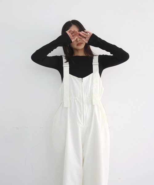 hellam（へラム）の「ミリタリーオールインワン（つなぎ/オールインワン・レディース・ブラック/グレー/オフホワイト/グレイッシュベージュ/チャコール/ブラウン・FREE）」の16枚目の写真