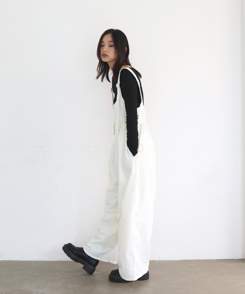 hellam（へラム）の「ミリタリーオールインワン（つなぎ/オールインワン・レディース・ブラック/グレー/オフホワイト/グレイッシュベージュ/チャコール/ブラウン・FREE）」の17枚目の写真