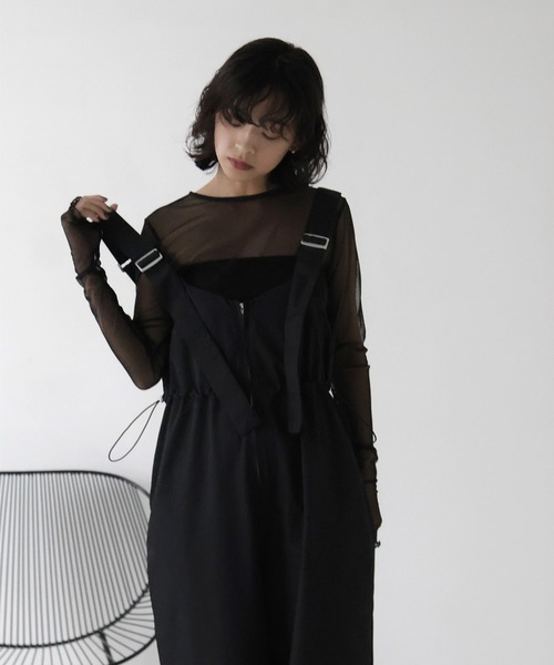 hellam（へラム）の「ミリタリーオールインワン（つなぎ/オールインワン・レディース・ブラック/グレー/オフホワイト/グレイッシュベージュ/チャコール/ブラウン・FREE）」の8枚目の写真