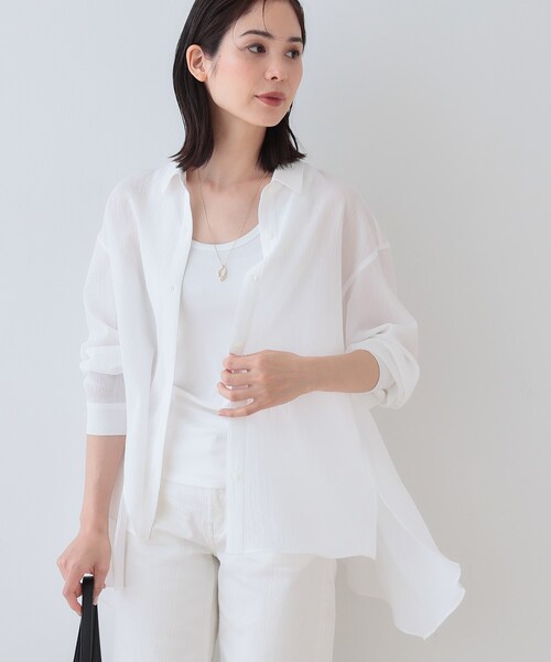 ブラウス シャツ 春SALE！「洗える／凹凸素材」ハンカチーフヘム エアリーブラウス レディース セール】春SALE！【洗える／凹凸素材】ハンカチーフヘム