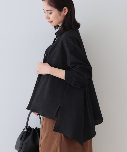 INDIVI / インディヴィ 春SALE！【洗える／凹凸素材】ハンカチーフヘム エアリーブラウス INDIVI｜春SALE!【洗える/凹凸素材】ハンカチーフヘム エアリー