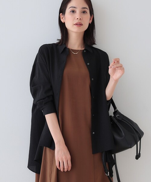 INDIVI（インディヴィ）の「【洗える／凹凸素材】ハンカチーフヘム エアリーブラウス（シャツ/ブラウス・レディース・ホワイト/ブラック/オレンジ/ブルーグリーン・38/34/05/15 /13/03）」の10枚目の写真