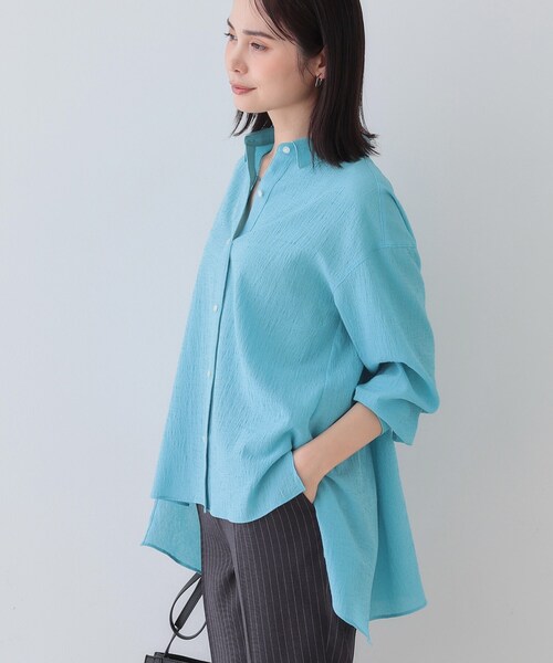 INDIVI（インディヴィ）の「【洗える／凹凸素材】ハンカチーフヘム エアリーブラウス（シャツ/ブラウス・レディース・ホワイト/ブラック/オレンジ/ブルーグリーン・38/34/05/15 /13/03）」の18枚目の写真