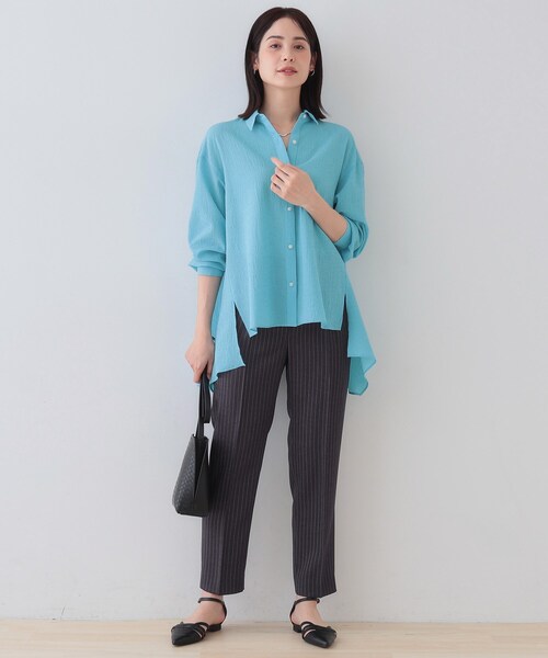 INDIVI（インディヴィ）の「【洗える／凹凸素材】ハンカチーフヘム エアリーブラウス（シャツ/ブラウス・レディース・ホワイト/ブラック/オレンジ/ブルーグリーン・38/34/05/15 /13/03）」の20枚目の写真