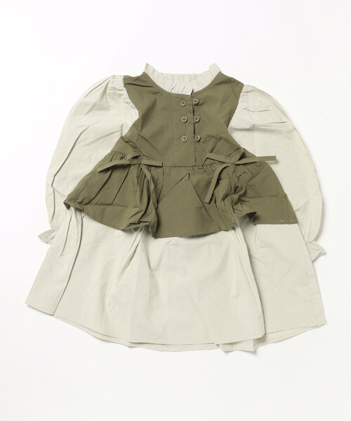 aimoha(アイモハ)の「【aimoha KIDS】配色フレアワンピース(ワンピース・キッズ・ブラウン/カーキ/ベージュ・110/120/130/140/150)」の18枚目の写真