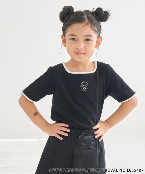 ROPE' PICNIC(ロペピクニック)の「【ROPE' PICNIC×Sanrio characters】【KIDS】ロゴ刺繍配色テレコトップス(Tシャツ/カットソー・キッズ・ホワイト/ブラック・L/S/M)」の22枚目の写真