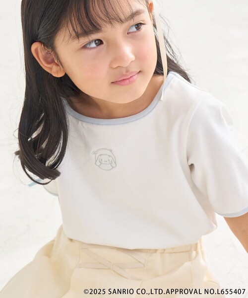 ROPE' PICNIC(ロペピクニック)の「【ROPE' PICNIC×Sanrio characters】【KIDS】ロゴ刺繍配色テレコトップス(Tシャツ/カットソー・キッズ・ホワイト/ブラック・L/S/M)」の17枚目の写真