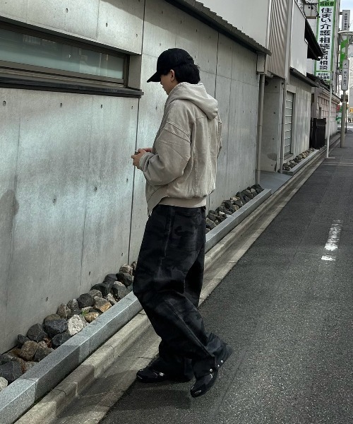 NOMANUAL】VINTAGE LAYER HOODED ZIP-UP / 【ノーマニュアル