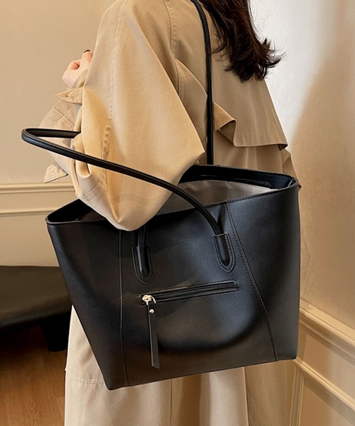 florist（フローリスト）の「【A4収納可・撥水PU】レザーライクレディーストートバッグ/ビジネスバッグ（トートバッグ・レディース・レッド/ベージュ/アイボリー/ホワイト/ブラック/キャメル/モカ・FREE）」の9枚目の写真