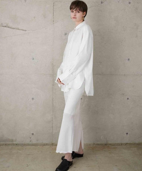 LA PEAU DE GEM（ラポドゥジェム）の「【LA PEAU DE GEM】soft rayon shirt/ソフトレーヨンシャツ（シャツ/ブラウス・レディース・ブラック/ホワイト/ブラウン・FREE）」の16枚目の写真