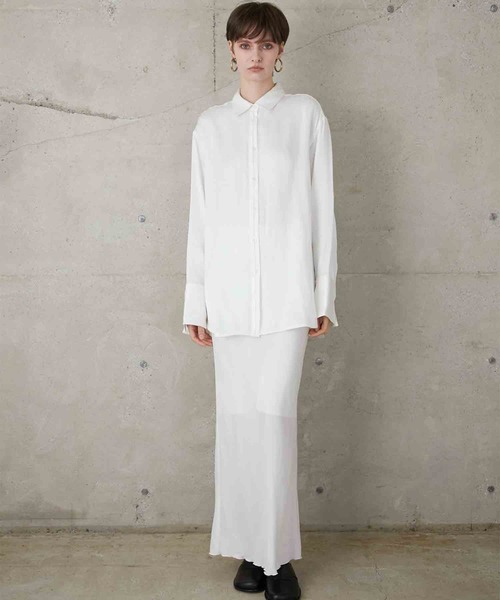 LA PEAU DE GEM（ラポドゥジェム）の「【LA PEAU DE GEM】soft rayon shirt/ソフトレーヨンシャツ（シャツ/ブラウス・レディース・ブラック/ホワイト/ブラウン・FREE）」の17枚目の写真