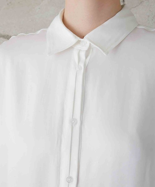 LA PEAU DE GEM（ラポドゥジェム）の「【LA PEAU DE GEM】soft rayon shirt/ソフトレーヨンシャツ（シャツ/ブラウス・レディース・ブラック/ホワイト/ブラウン・FREE）」の13枚目の写真