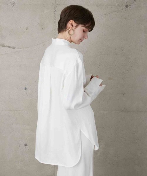 LA PEAU DE GEM（ラポドゥジェム）の「【LA PEAU DE GEM】soft rayon shirt/ソフトレーヨンシャツ（シャツ/ブラウス・レディース・ブラック/ホワイト/ブラウン・FREE）」の21枚目の写真