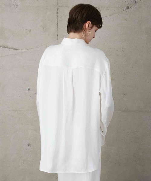 LA PEAU DE GEM（ラポドゥジェム）の「【LA PEAU DE GEM】soft rayon shirt/ソフトレーヨンシャツ（シャツ/ブラウス・レディース・ブラック/ホワイト/ブラウン・FREE）」の20枚目の写真