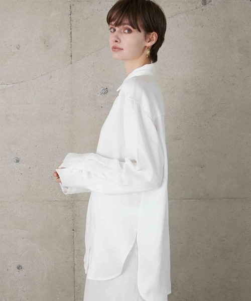 LA PEAU DE GEM（ラポドゥジェム）の「【LA PEAU DE GEM】soft rayon shirt/ソフトレーヨンシャツ（シャツ/ブラウス・レディース・ブラック/ホワイト/ブラウン・FREE）」の19枚目の写真