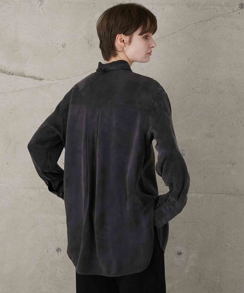 LA PEAU DE GEM　velour shirt LA PEAU DE GEM ラポドゥジェム soft rayon shirt