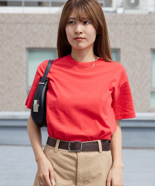 CROSS & STITCH(クロスステッチ)の「CROSS&STITCH 6.2oz オープンエンド マックスウェイト半袖Tシャツ 無地Tシャツ クルーネック カットソー 2026年 夏 夏服(Tシャツ/カットソー・レディース・ネイビー/ホワイト/アクア/ブラック/ライトベージュ/アーミー/ダークグリーン/バイオレット/ダークグレー/ケリーグリーン/バーガンディー/ライトインディゴブルー/レッド/イエロー・S/M/L/XL/XS)」の13枚目の写真
