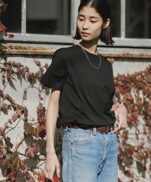 CROSS & STITCH(クロスステッチ)の「CROSS&STITCH 6.2oz オープンエンド マックスウェイト半袖Tシャツ 無地Tシャツ クルーネック カットソー 2026年春夏(Tシャツ/カットソー・レディース・ネイビー/ホワイト/アクア/ブラック/ライトベージュ/アーミー/ダークグリーン・S/M/L/XL/XS)」の14枚目の写真