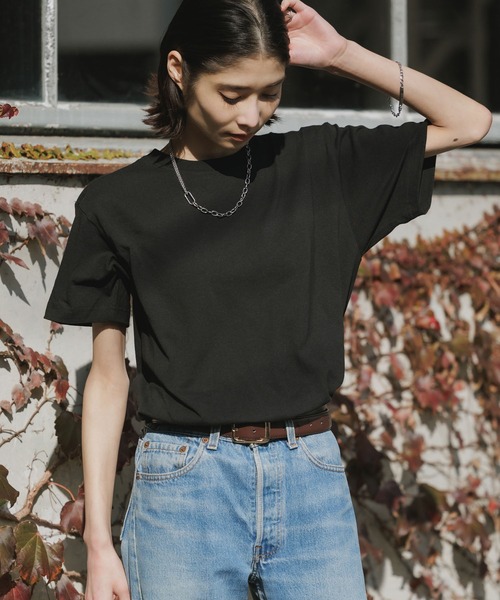 CROSS & STITCH(クロスステッチ)の「CROSS&STITCH 6.2oz オープンエンド マックスウェイト半袖Tシャツ 無地Tシャツ クルーネック カットソー 2026年春夏(Tシャツ/カットソー・レディース・ネイビー/ホワイト/アクア/ブラック/ライトベージュ/アーミー/ダークグリーン・S/M/L/XL/XS)」の15枚目の写真